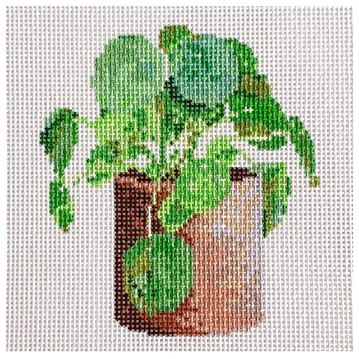 Money Plant Botanicals Painted Canvas Bad Bitch Needlepoint - 1