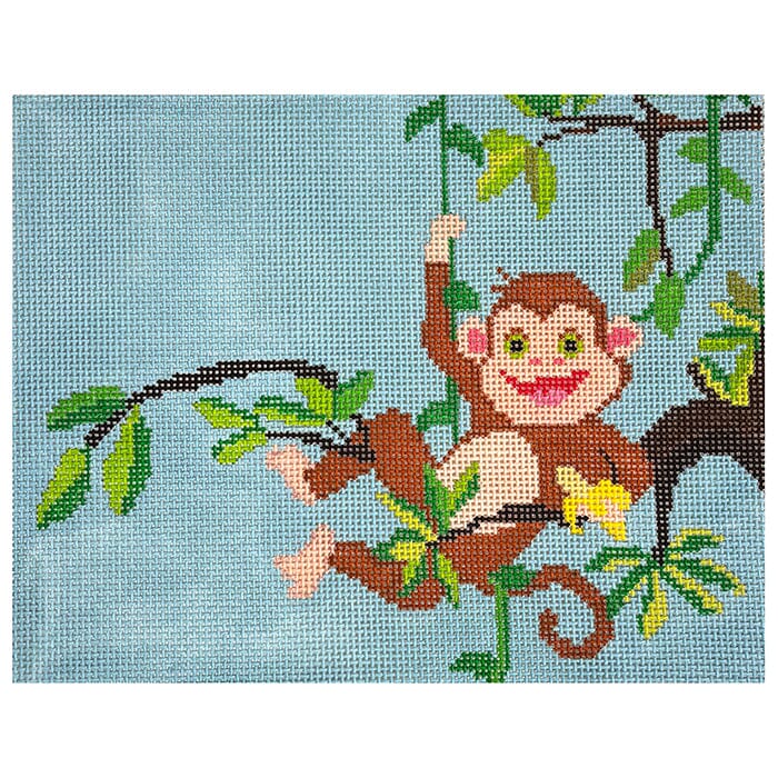 Monkey in the Tree Tooth Fairy Pillow Painted Canvas The Meredith Collection - 1