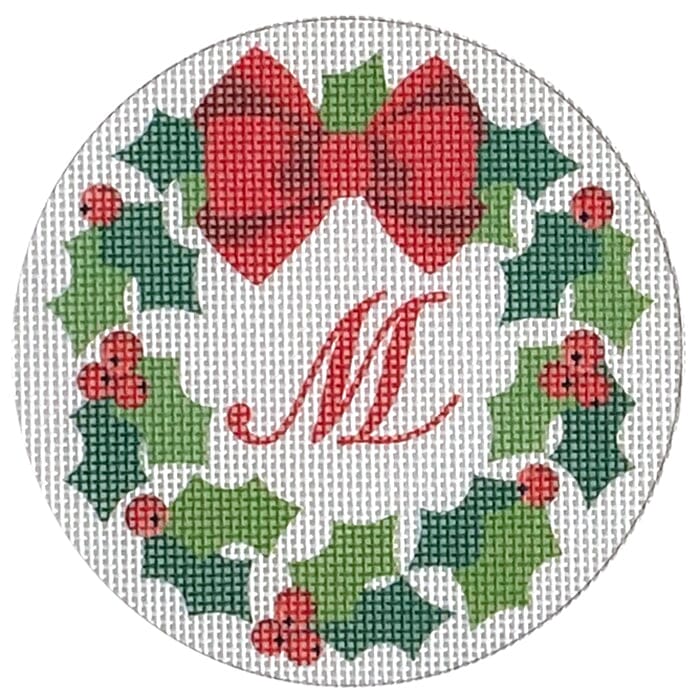 Monogram Wreath M Printed Canvas Pepperberry Designs - 1