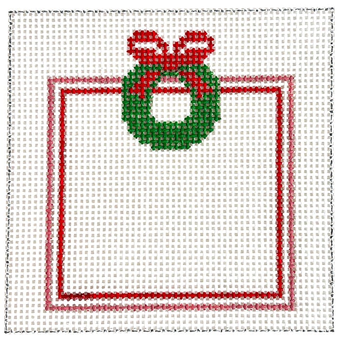 Monogram Wreath Square Painted Canvas KCN Designers