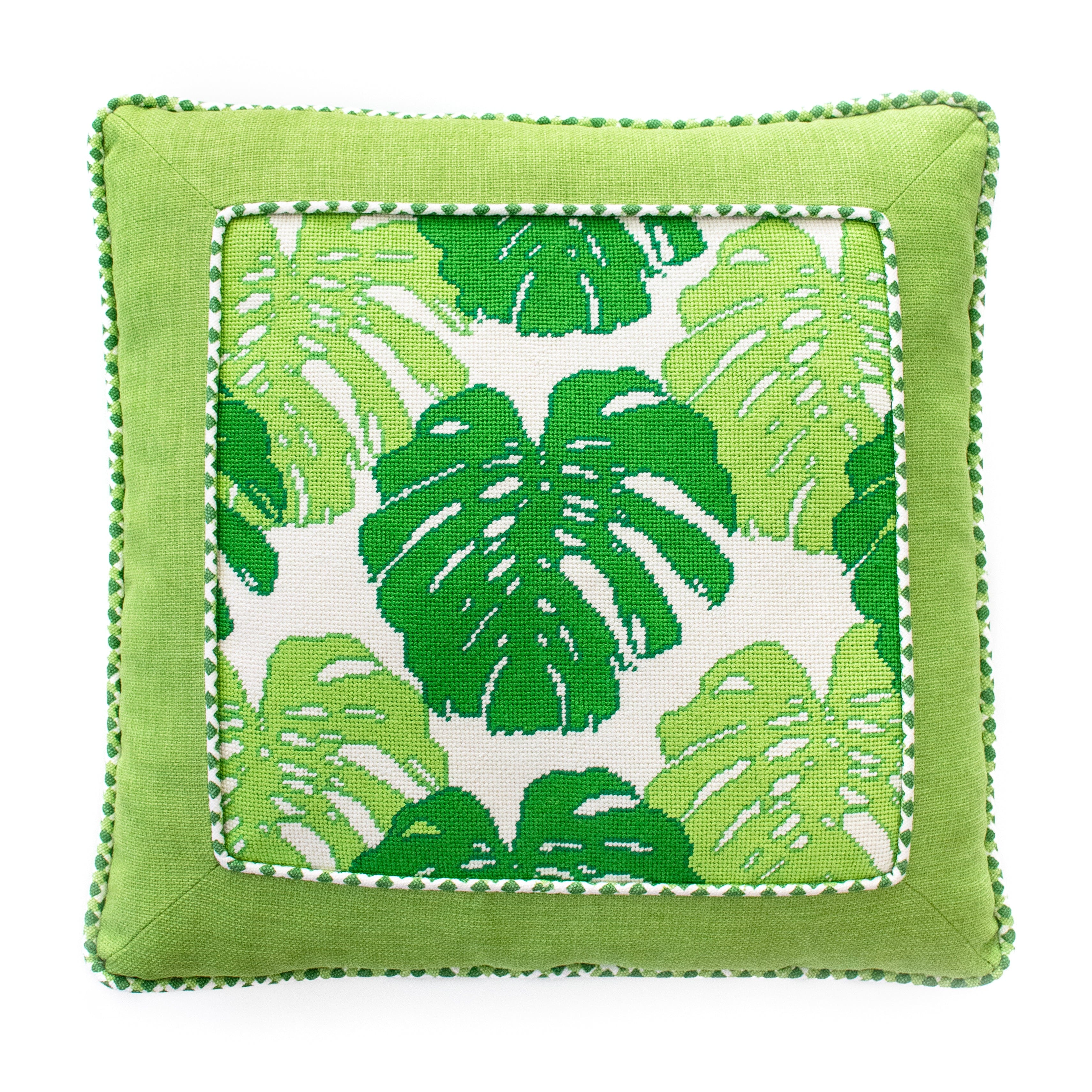 Monstera Leaf Green Printed Canvas Kirk & Bradley