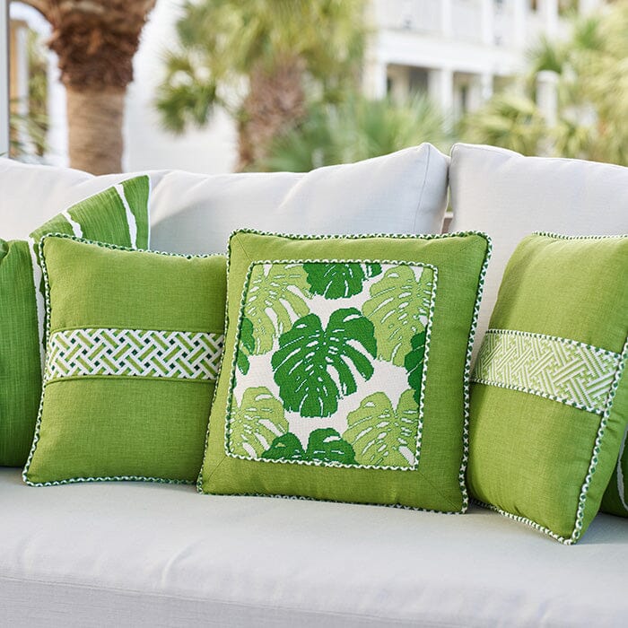 Monstera Leaf Green Printed Canvas Kirk & Bradley