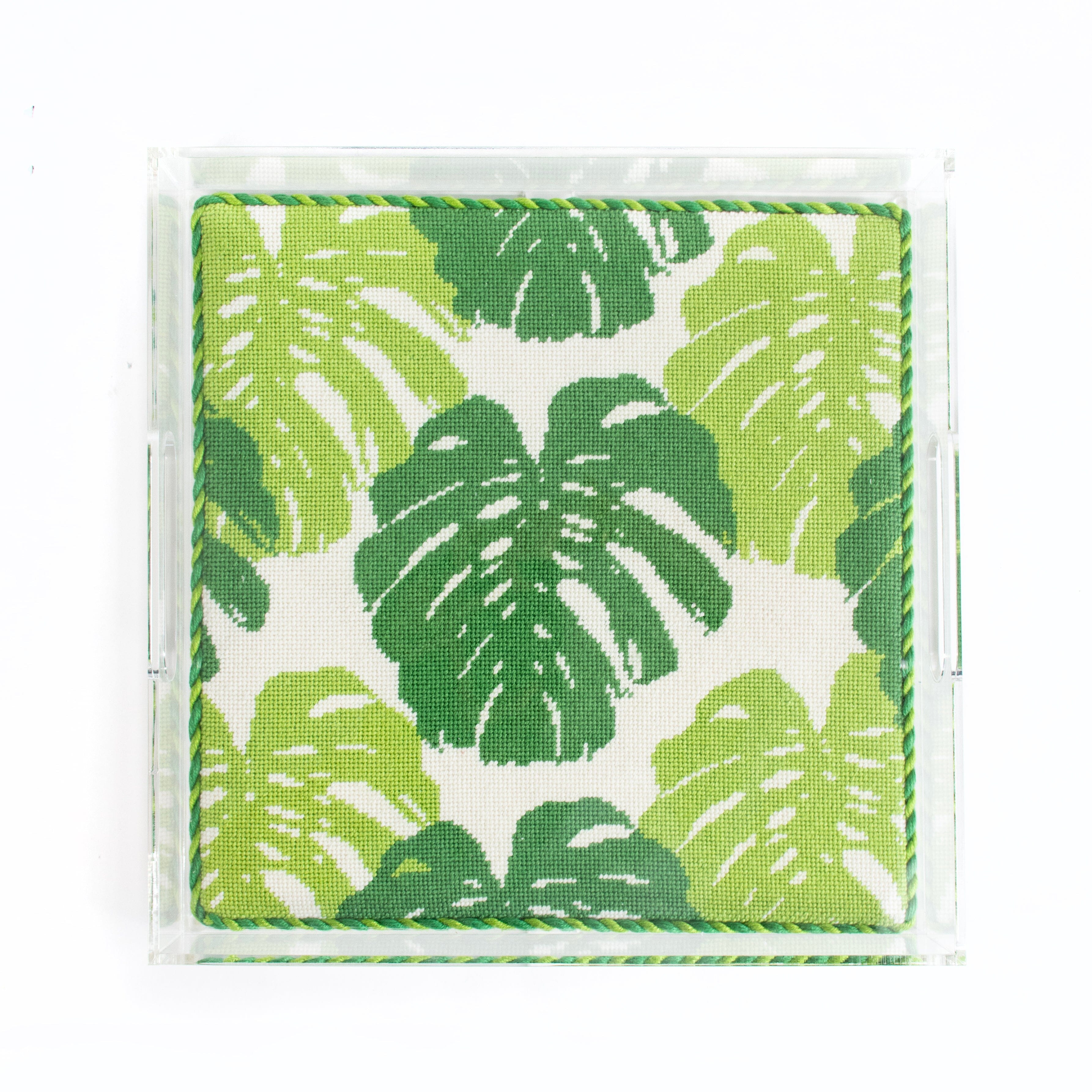 Monstera Leaf Green Printed Canvas Kirk & Bradley
