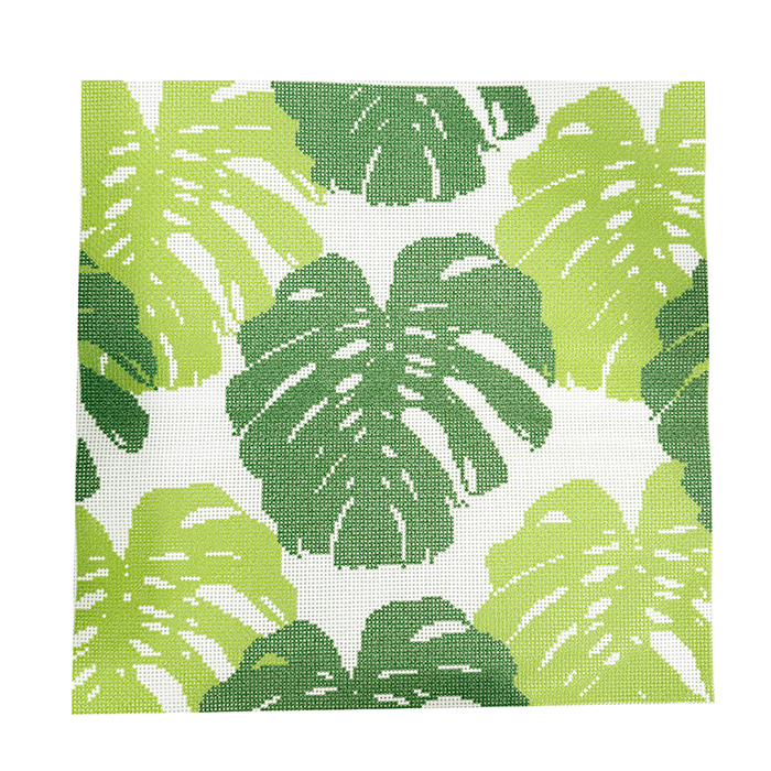 Monstera Leaf Green Printed Canvas Kirk & Bradley
