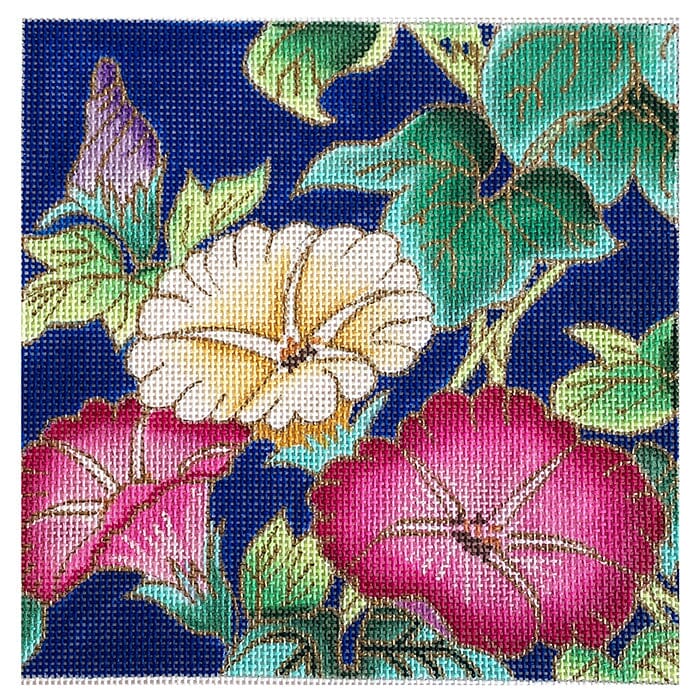 Morning Glories Painted Canvas Vallerie Needlepoint Gallery - 1