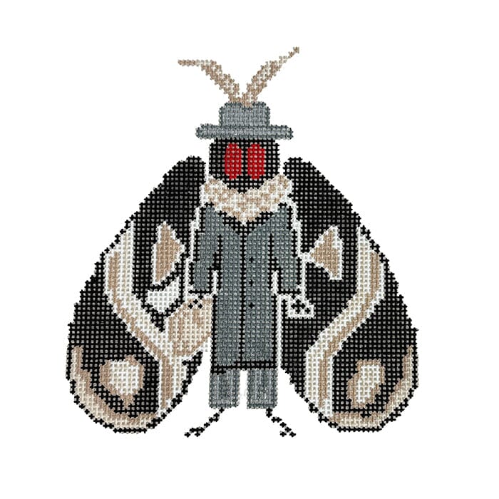 Mothman Painted Canvas Fire and Iris