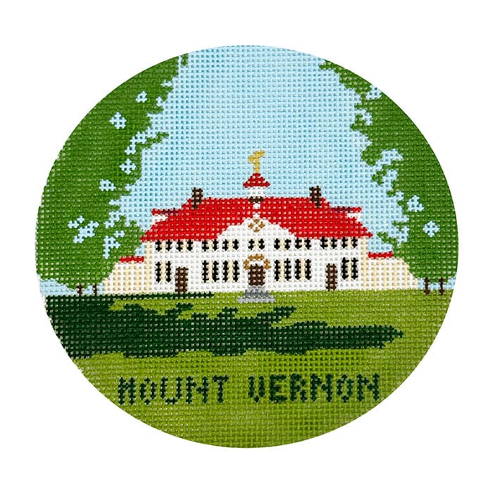 Mount Vernon Travel Round Painted Canvas Atlantic Blue Canvas - 1