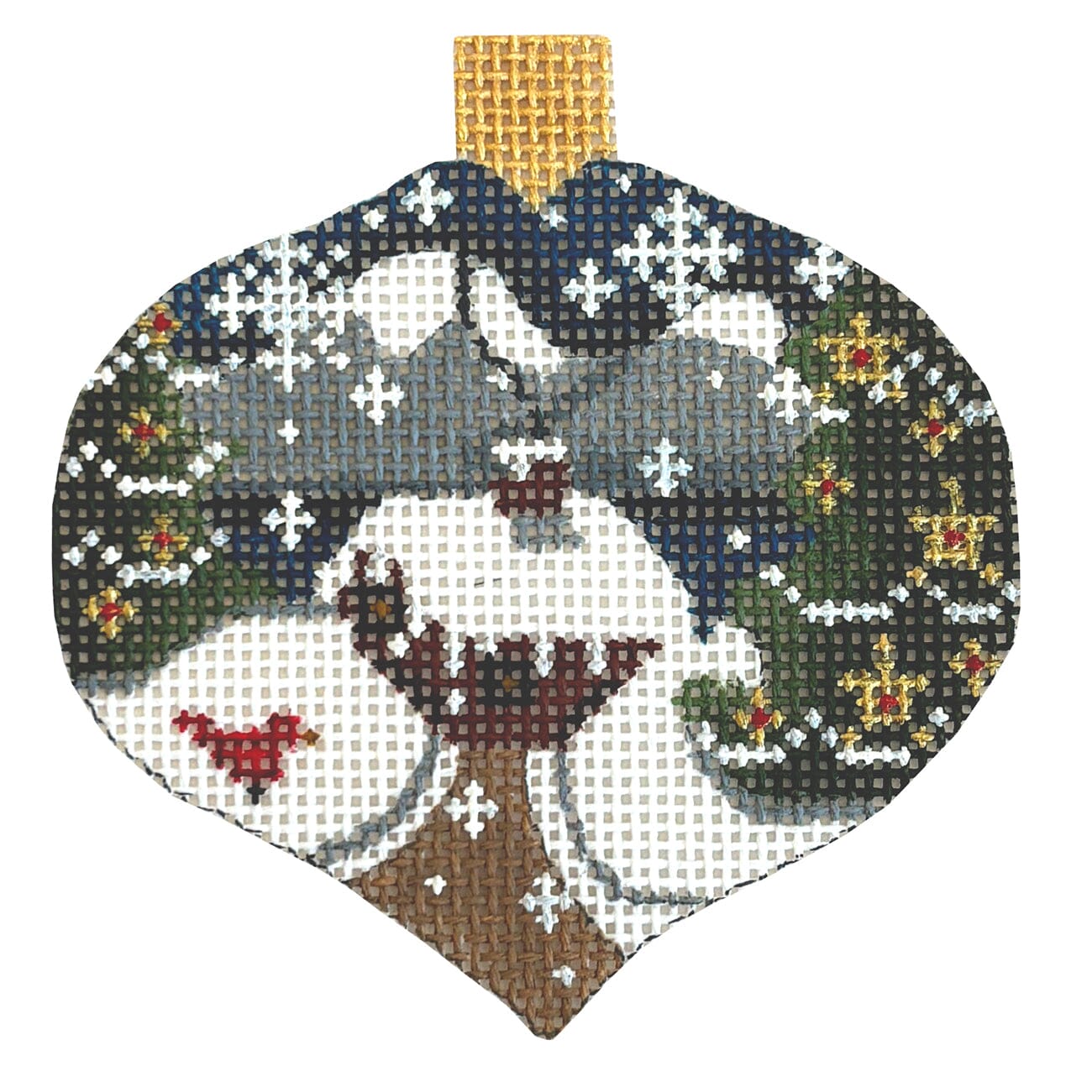 Mountain Cabin Ornament Painted Canvas Danji Designs - 1