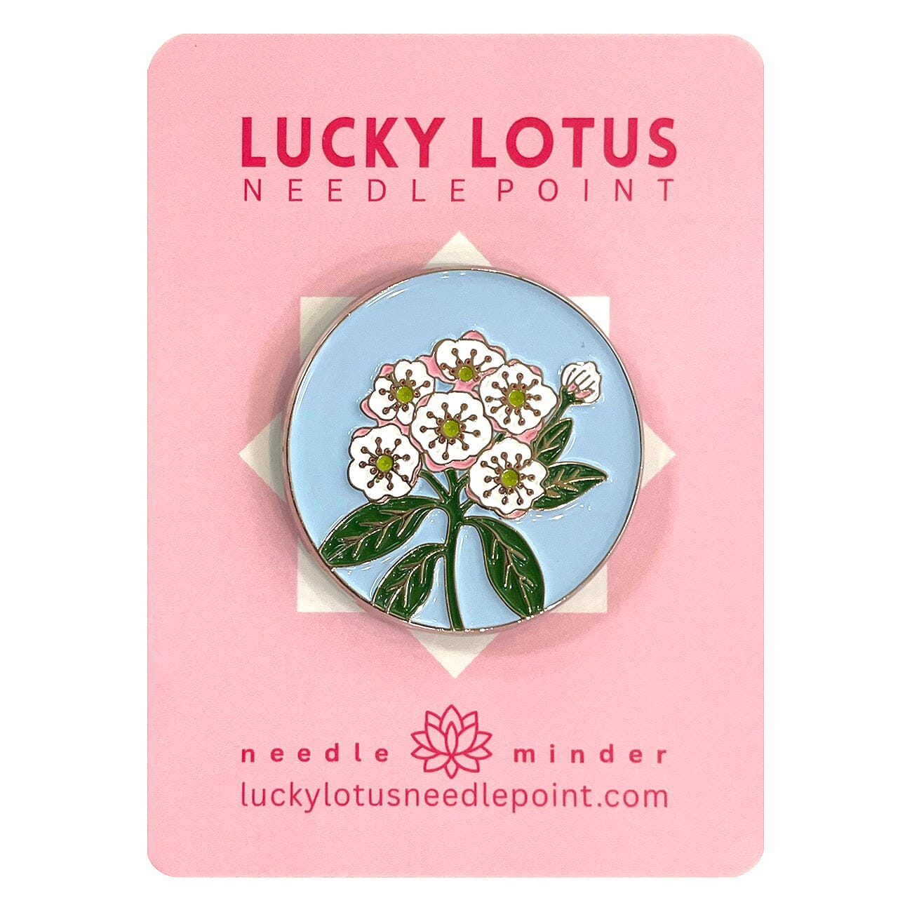 Mountain Laurel Flowers of America Needle Minder (CT, PA) Accessories Lucky Lotus Needlepoint - 1