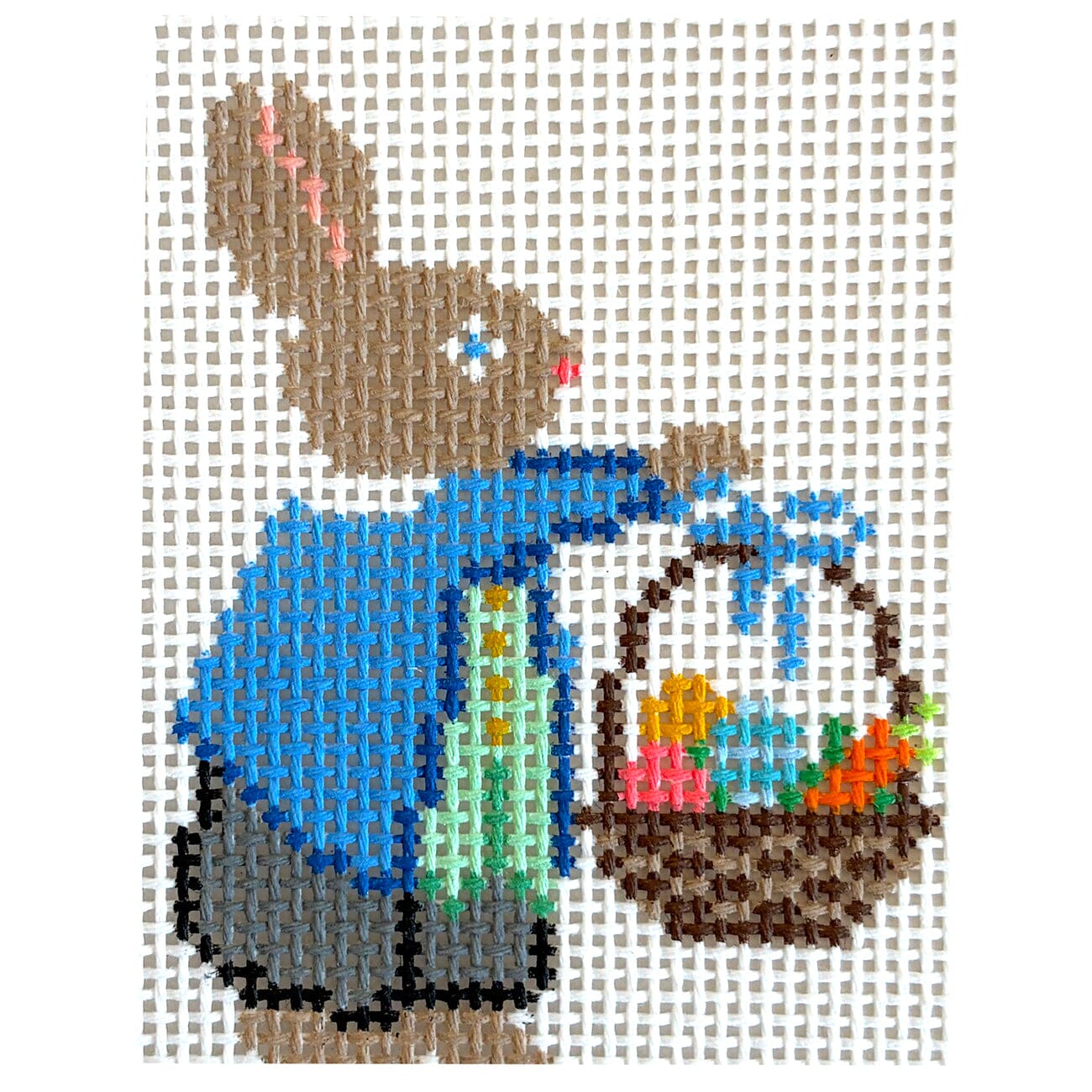 Mr. Bunny with Basket Painted Canvas Le Point Studio - 1