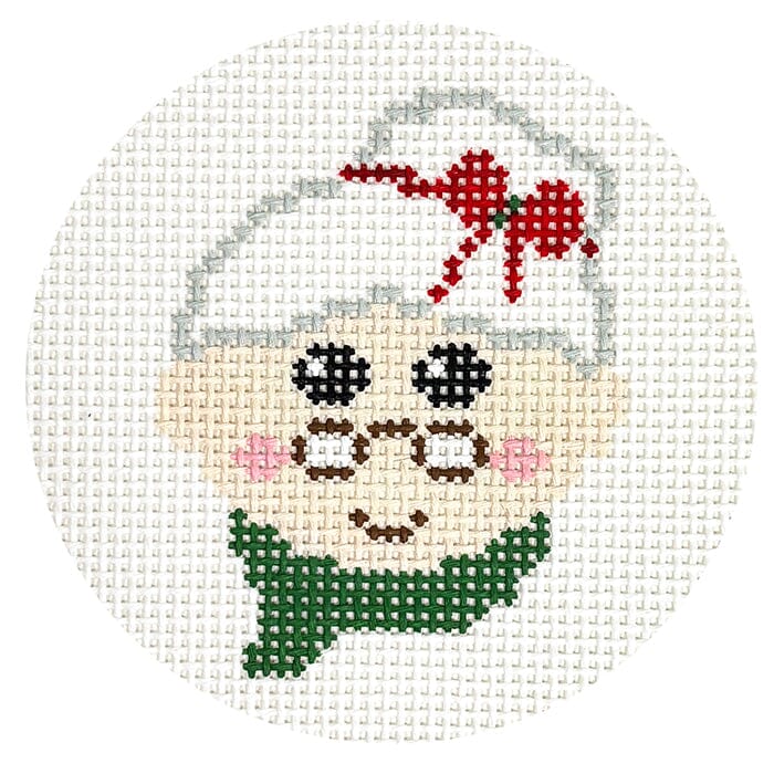 Mrs Claus Canvas Round Painted Canvas A Poore Girl Paints - 1
