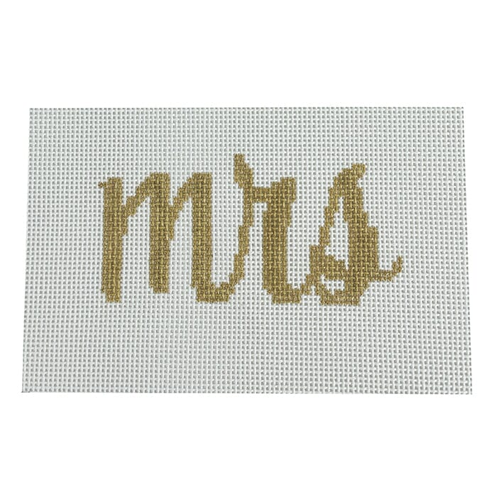 Mrs Clutch Insert Painted Canvas Evergreen Needlepoint - 1