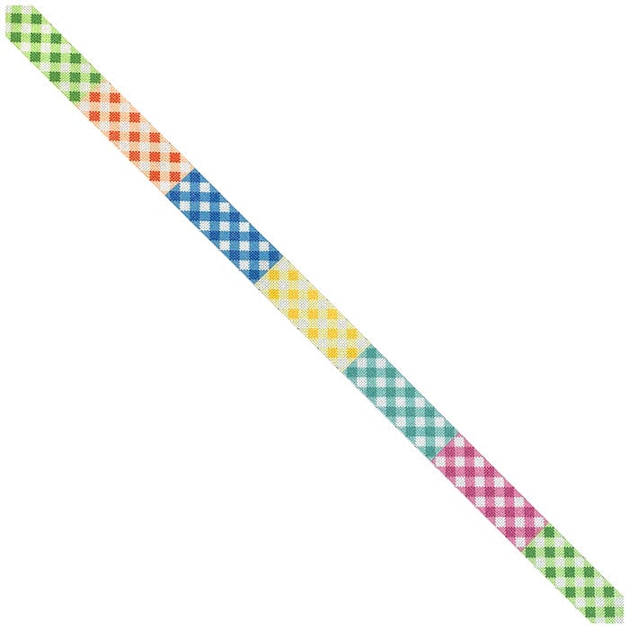 Multi Gingham Belt Printed Canvas Two Sisters Needlepoint