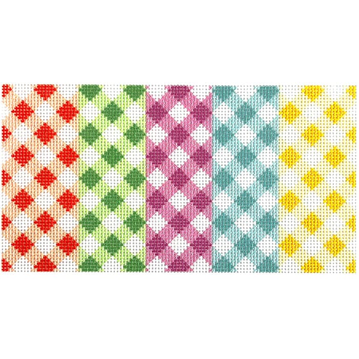 Multi Gingham Insert Large Printed Canvas Two Sisters Needlepoint