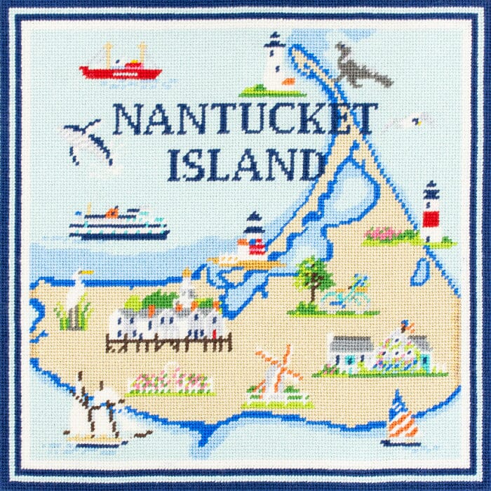 Nantucket Map on 13 Printed Canvas Kirk & Bradley