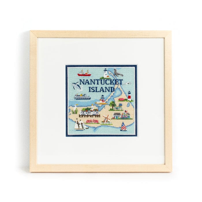 Nantucket Map on 18 with Stitch Guide Printed Canvas Needlepoint.Com