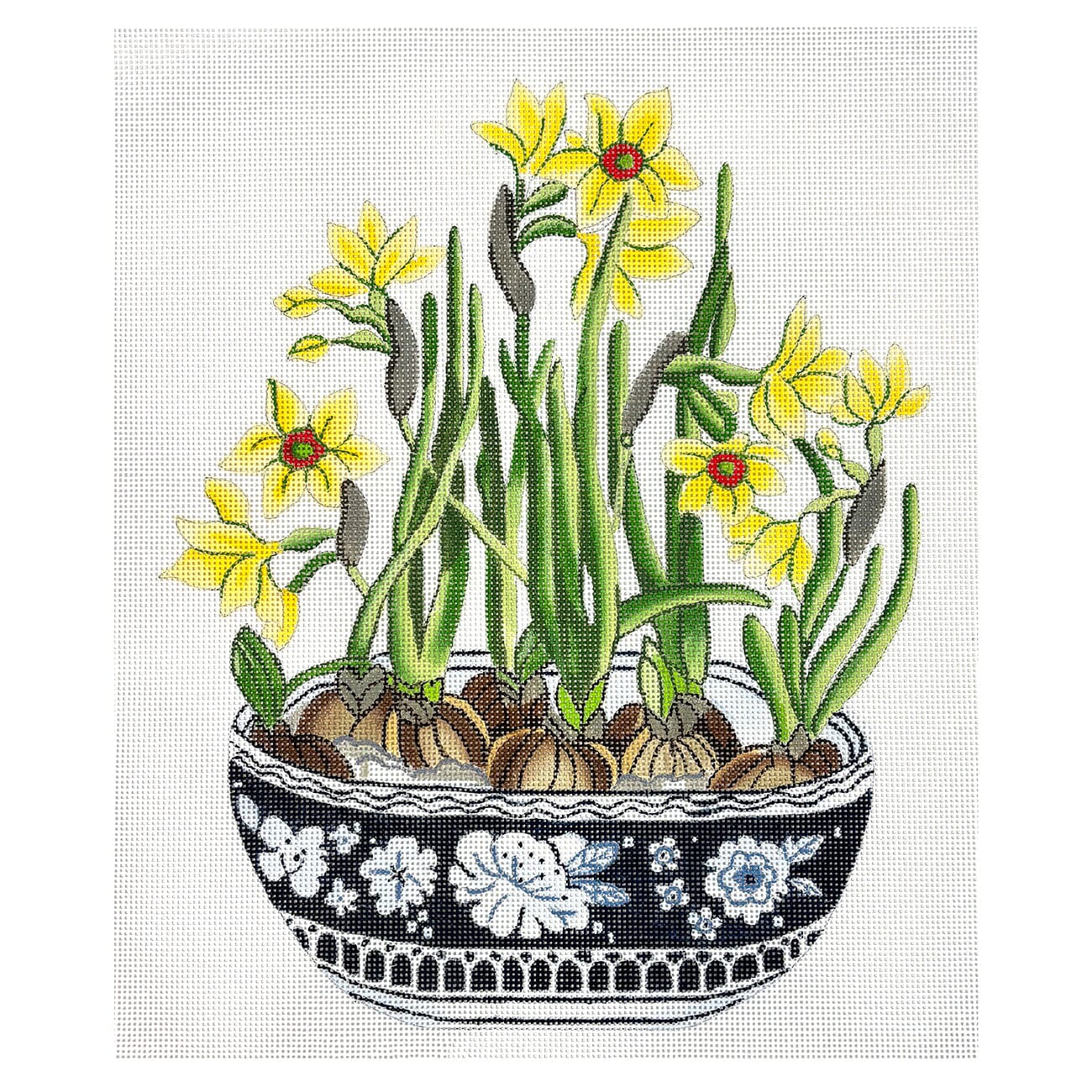 Narcissus in Planter Painted Canvas Susan Roberts Needlepoint Designs Inc. - 1