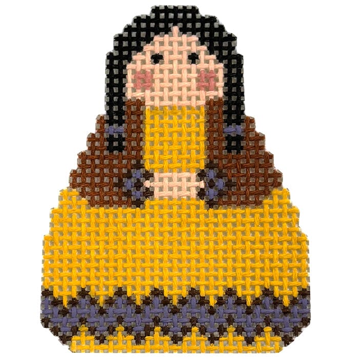 Native American Girl Angel Ornament Painted Canvas Stitch Its - 1