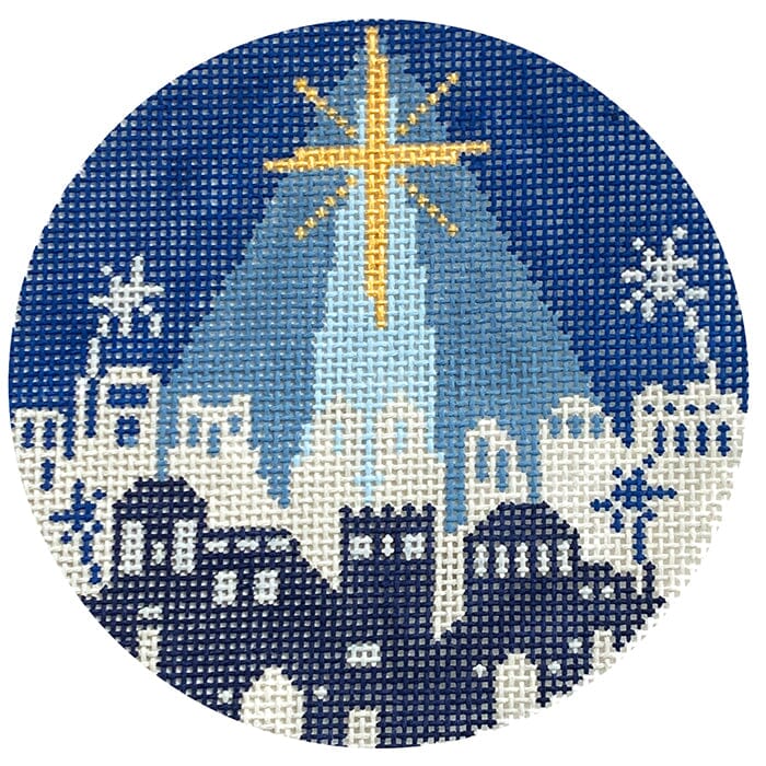 Nativity Bethlehem Ornament Painted Canvas NDLPT Designs - 1
