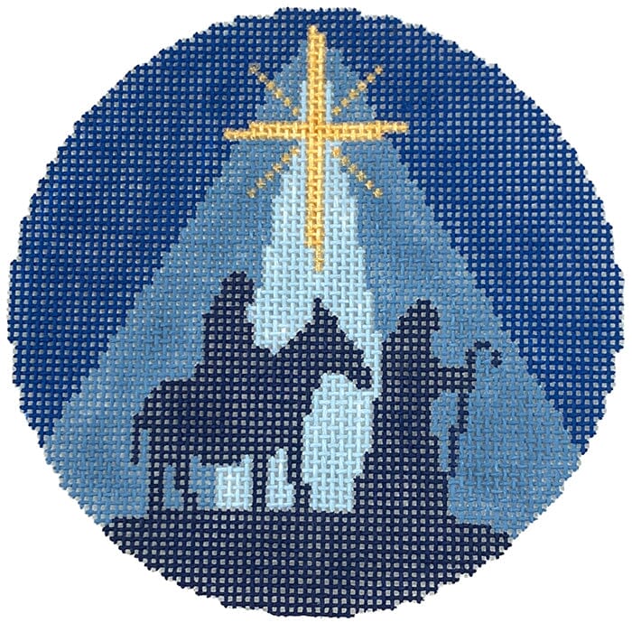 Nativity Mary & Joseph Ornament Painted Canvas NDLPT Designs - 1