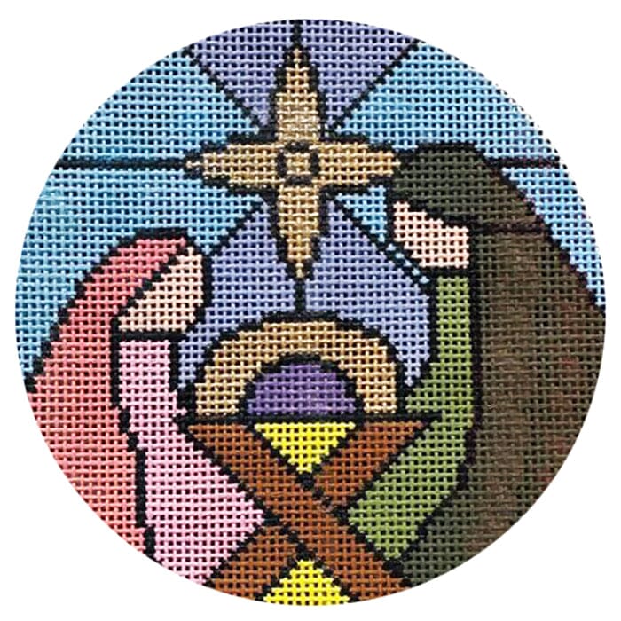 Nativity Stained Glass Ornament Painted Canvas Jessica Tongel Designs - 1