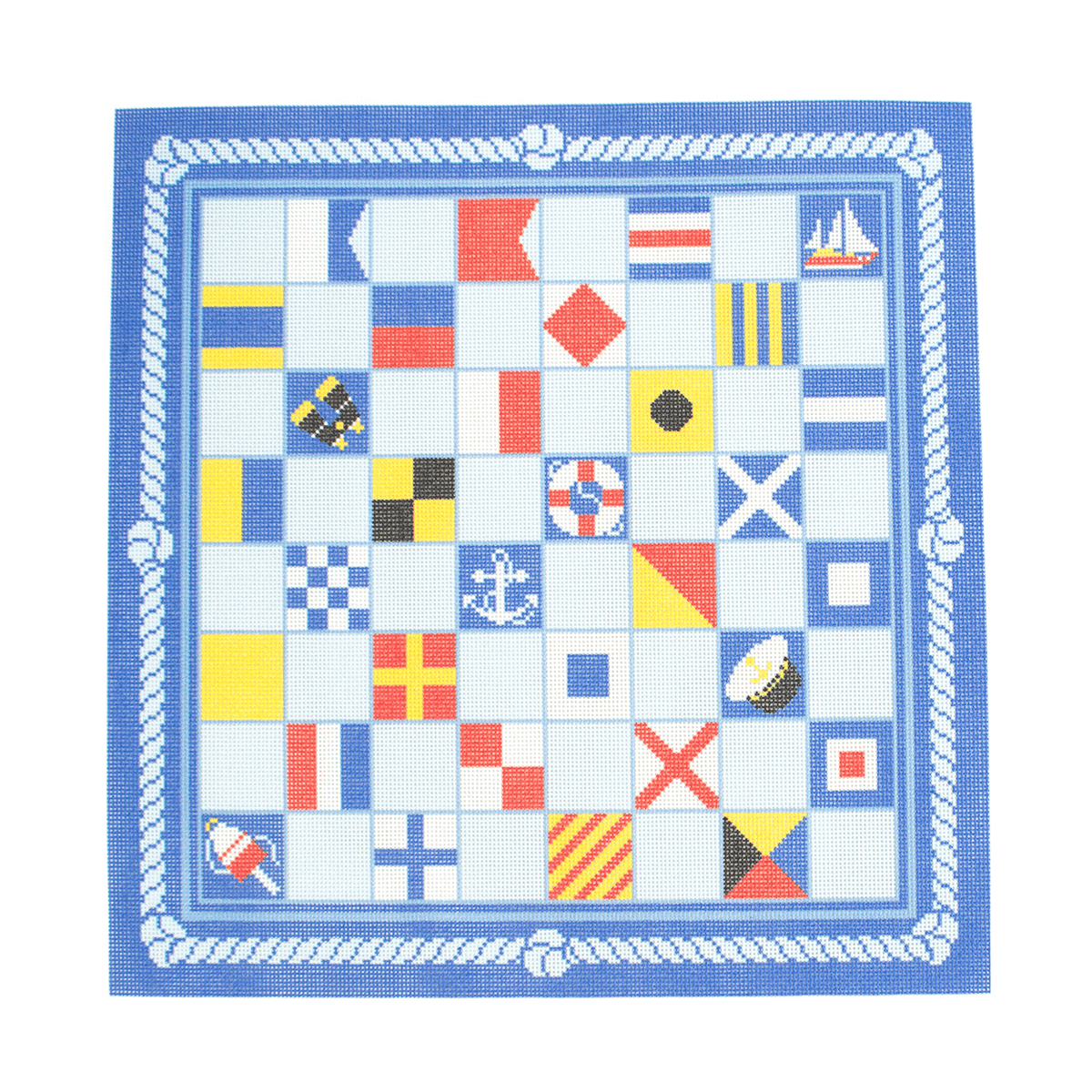 Nautical Chessboard Printed Canvas Needlepoint To Go - 1