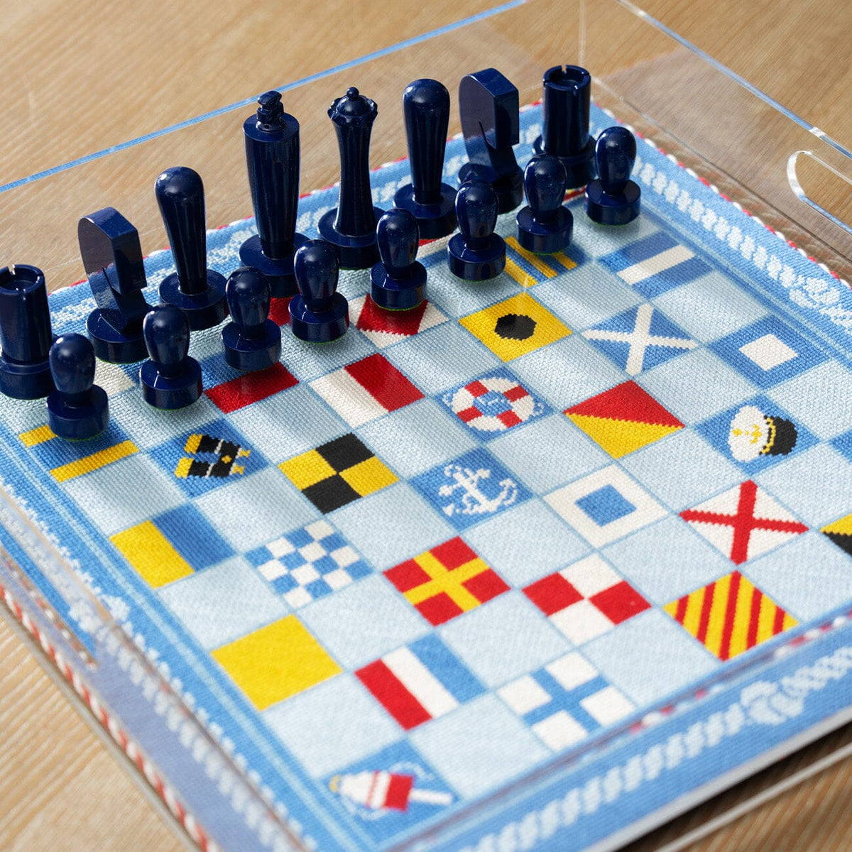 Nautical Chessboard Printed Canvas Needlepoint To Go - 2