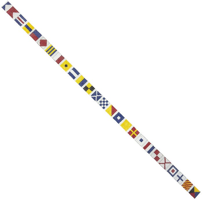 Nautical Flag Alphabet Belt on 14 Painted Canvas The Meredith Collection