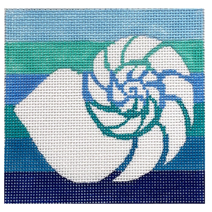 Nautilus Shell Ombre Painted Canvas Vallerie Needlepoint Gallery
