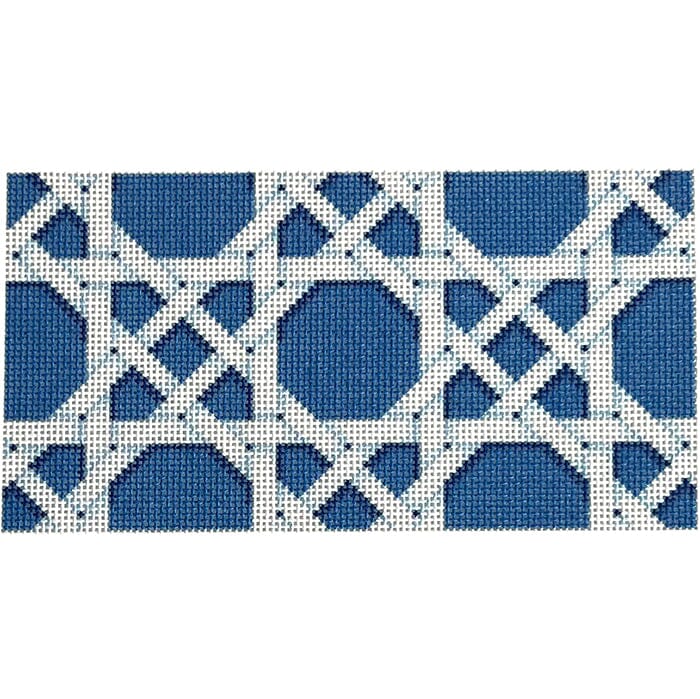 Navy Caning Insert Printed Canvas Two Sisters Needlepoint