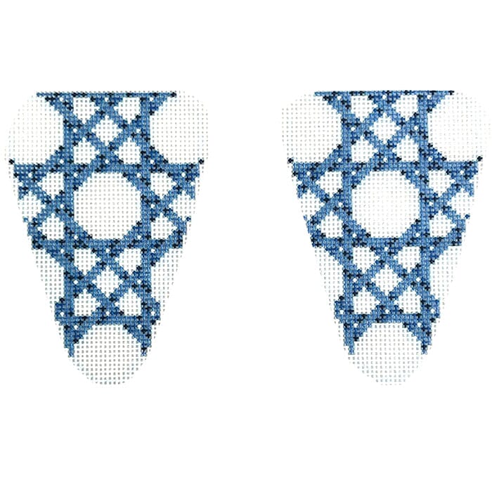 Navy Caning Scissor Case Printed Canvas Two Sisters Needlepoint