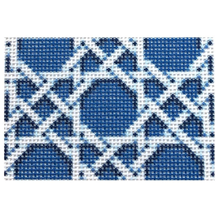 Navy Caning Sm Insert Printed Canvas Two Sisters Needlepoint