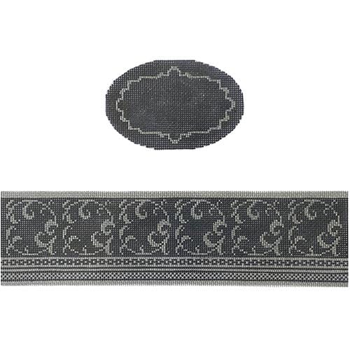Navy & Silver hinged box with hardware Painted Canvas Funda Scully - 1