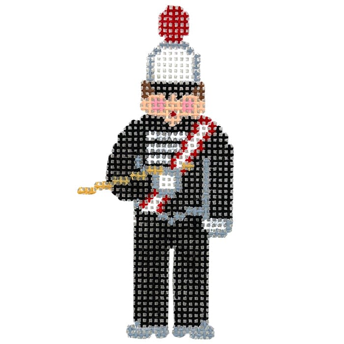 NCSU Drum Major Tiny Figures Painted Canvas Kathy Schenkel Designs - 1