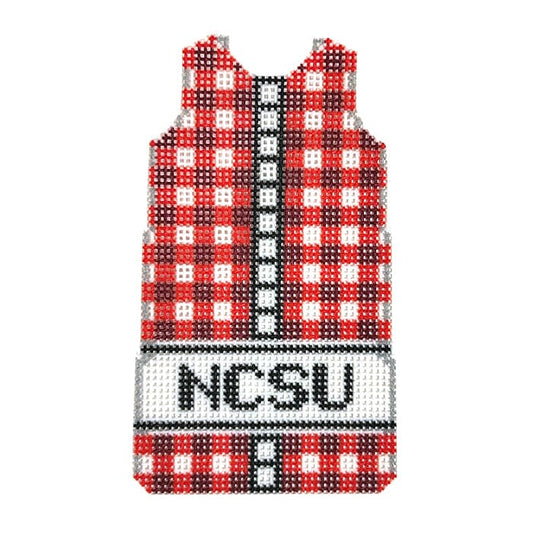NCSU Red Gingham Shift Printed Canvas Two Sisters Needlepoint 