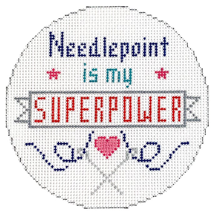 Needlepoint is My Superpower Painted Canvas Danji Designs - 1