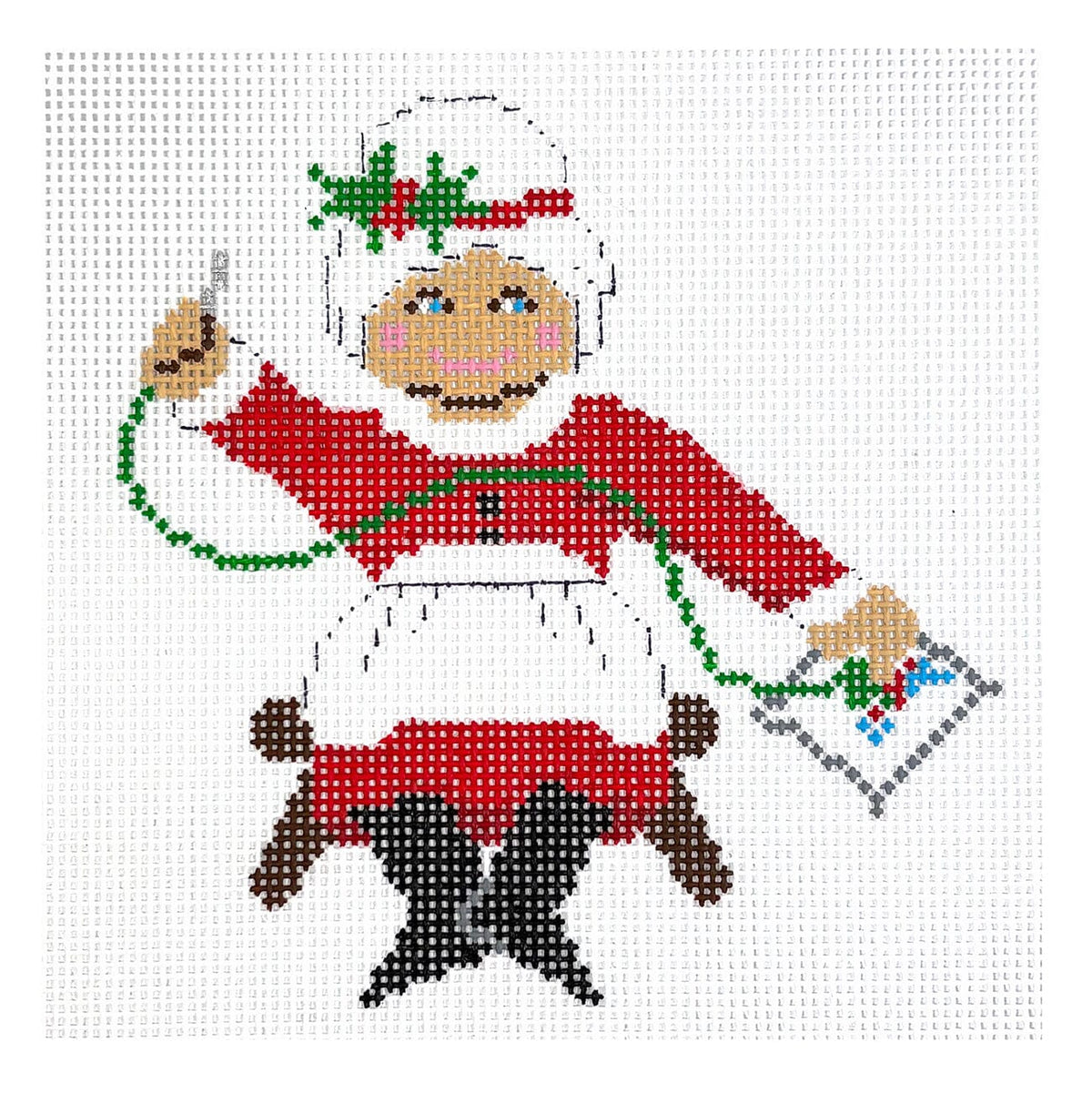Needlepointing Mrs. Claus Hobby Santas Painted Canvas Atlantic Blue Canvas - 1