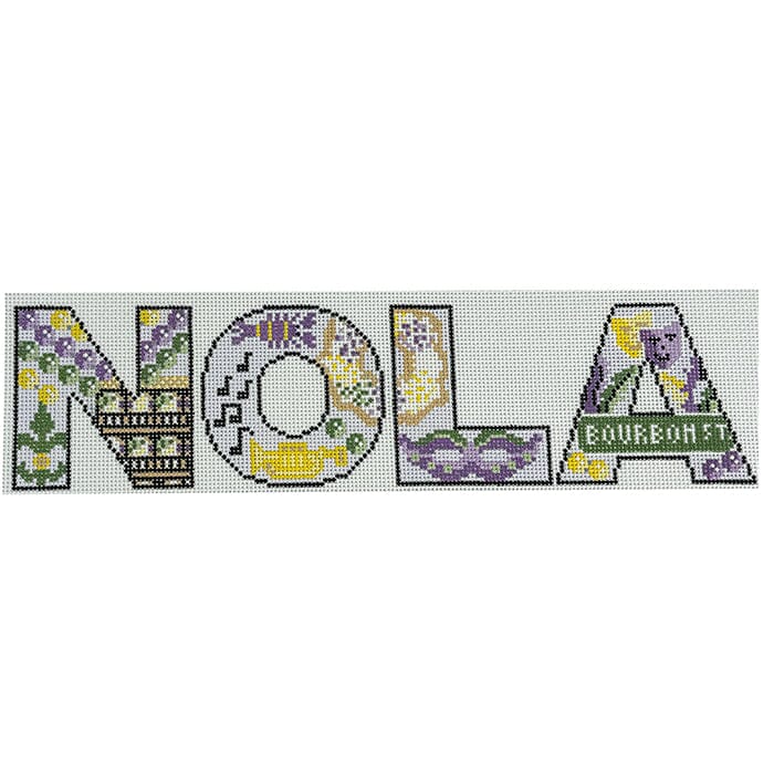NOLA Letters New Orleans 18 mesh Painted Canvas Atlantic Blue Canvas - 1