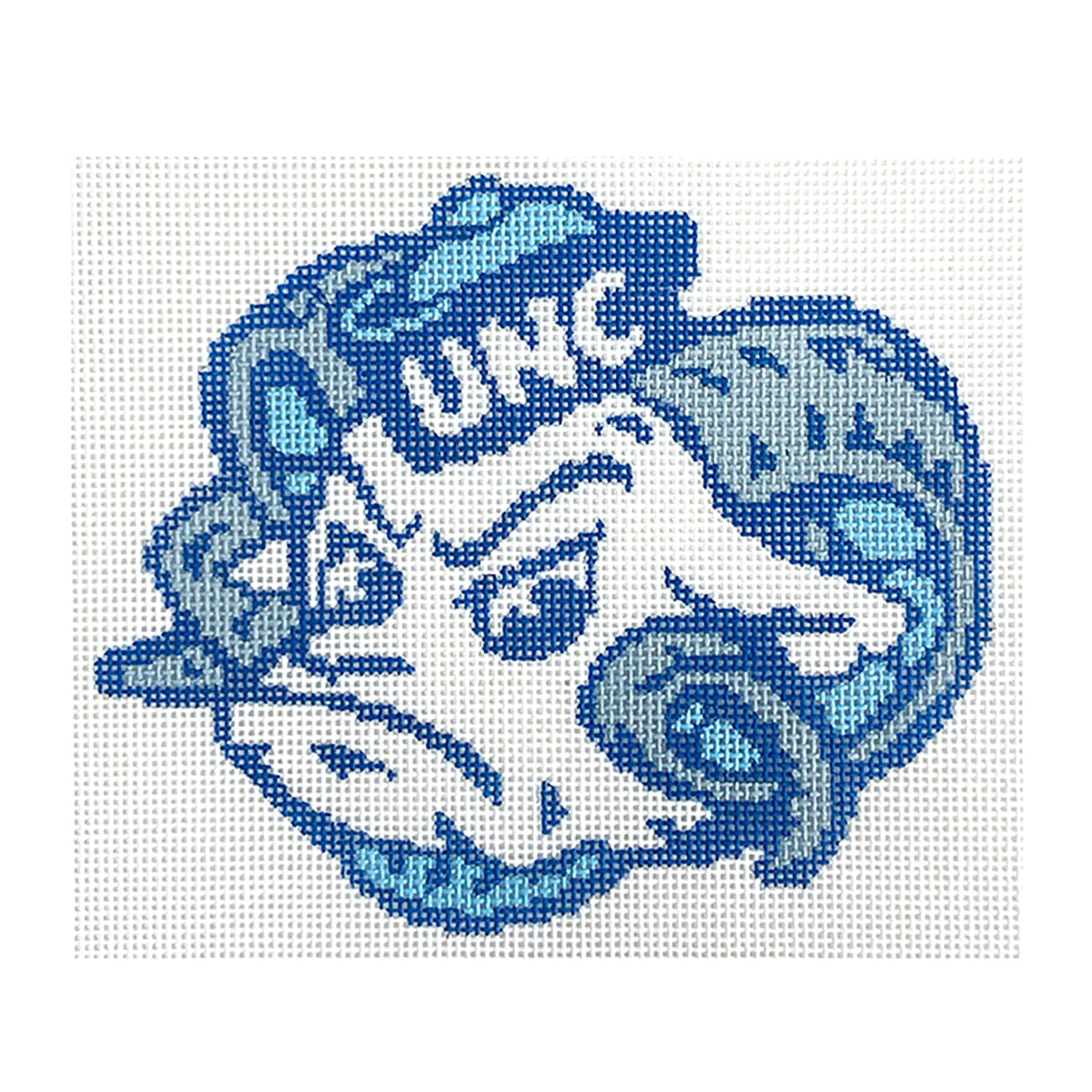 North Carolina UNC Ram Mascot 6x6 Painted Canvas Needlepoint by Laura - 1