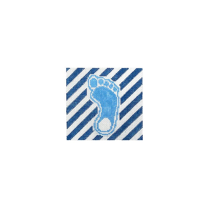 North Carolina UNC Stripe Tarheel 4x4 Painted Canvas Needlepoint by Laura - 1