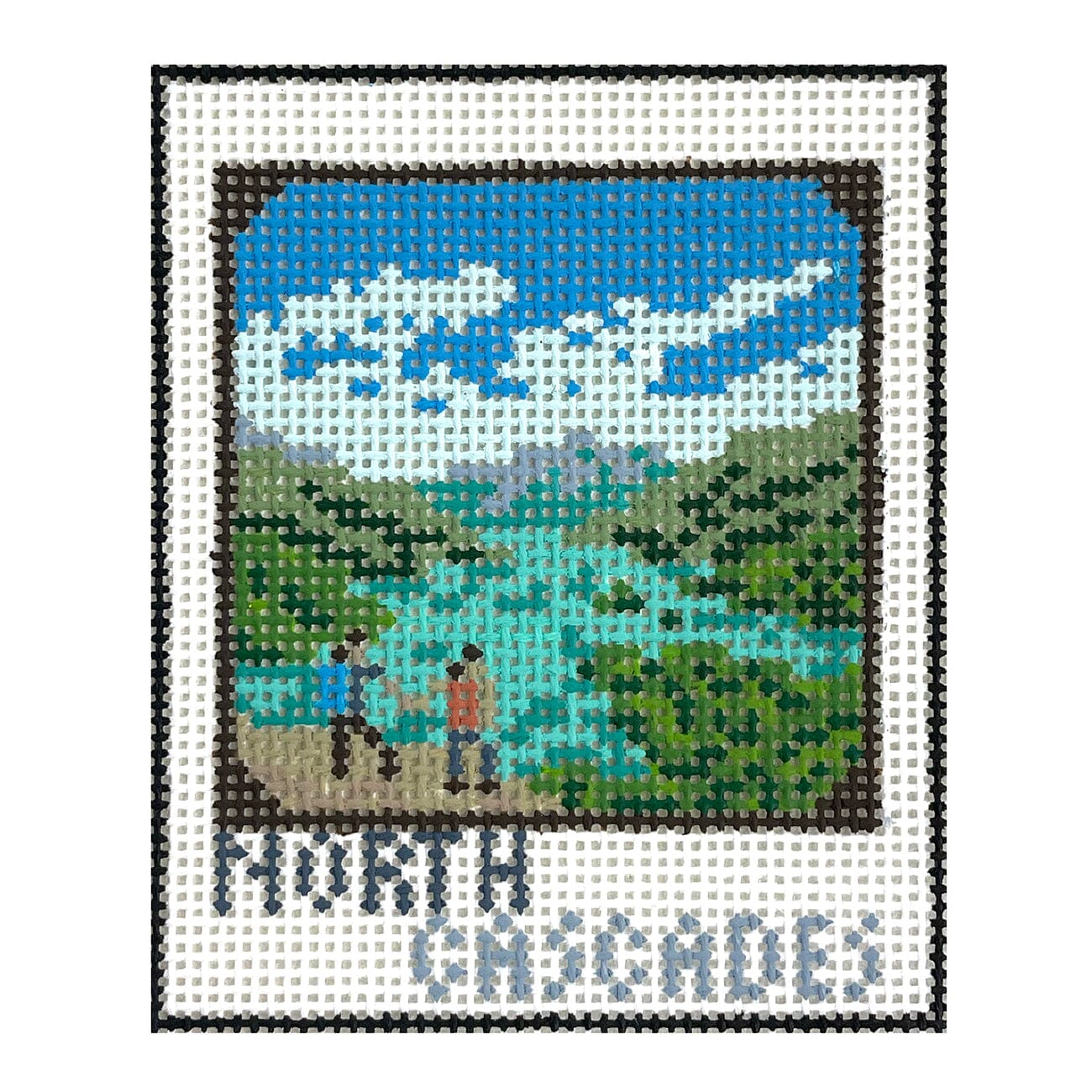 North Cascades Polaroid Painted Canvas Atlantic Blue Canvas - 1