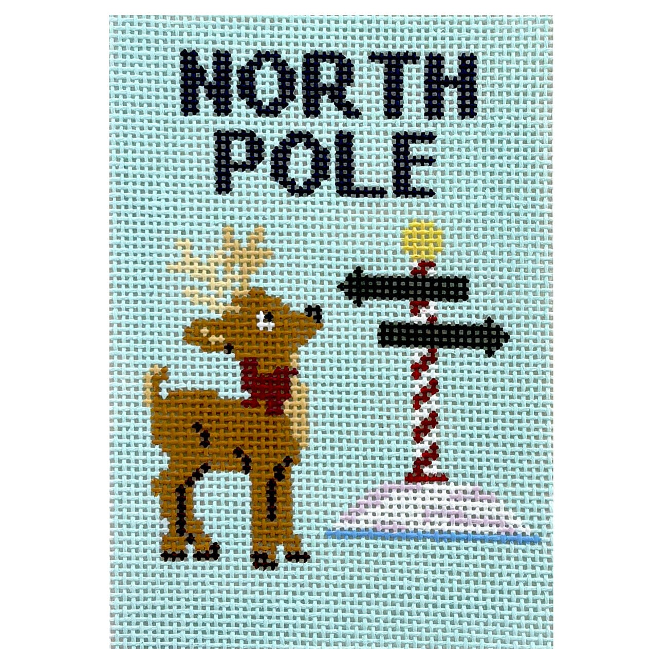 North Pole Travel Book Painted Canvas Atlantic Blue Canvas - 1