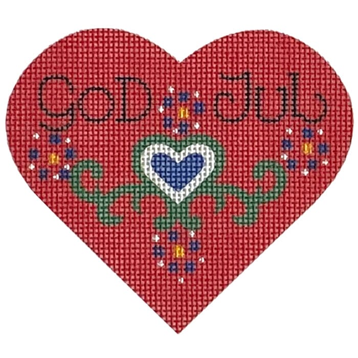 Norwegian God Jul (Merry Christmas) Painted Canvas Pepperberry Designs - 1