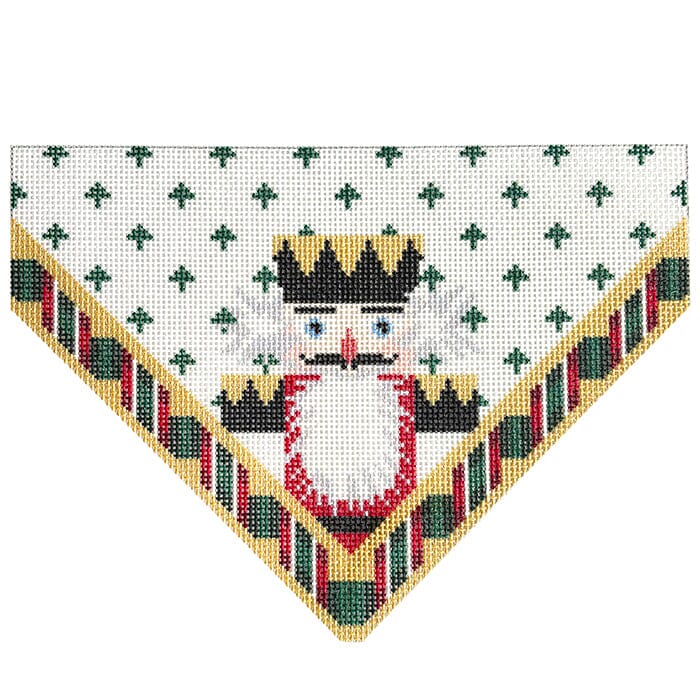 Nutcracker King Stocking Top Printed Canvas Two Sisters Needlepoint