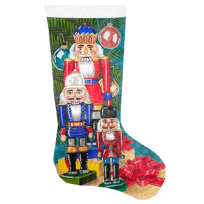 Nutcracker Packages Stocking Painted Canvas Victoria Whitson Needlepoint - 1