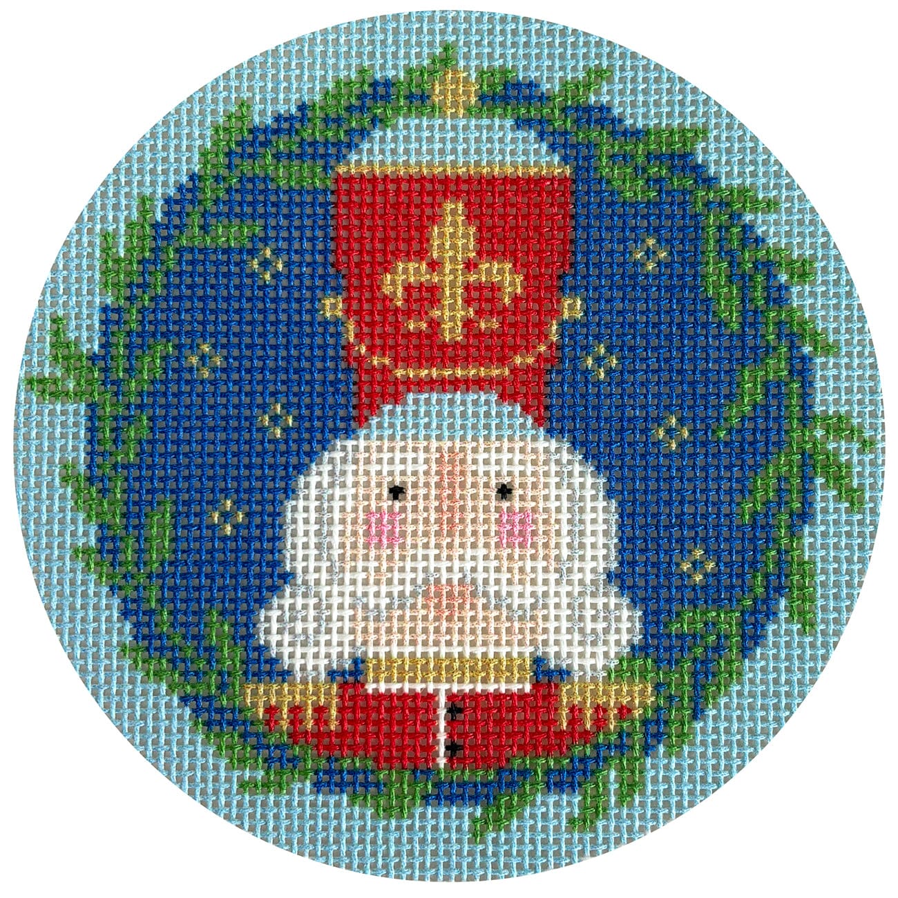 Nutcracker Round Canvas   Franz with Stitch Guide Printed Canvas Needlepoint To Go