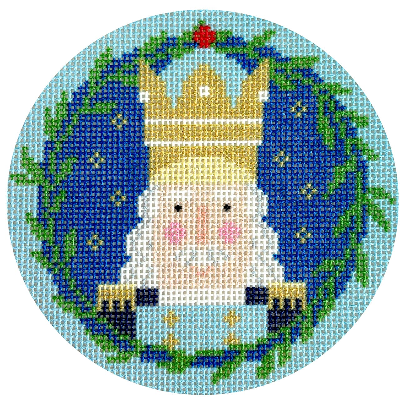 Nutcracker Round Canvas   Ludwig with Stitch Guide Printed Canvas Needlepoint To Go