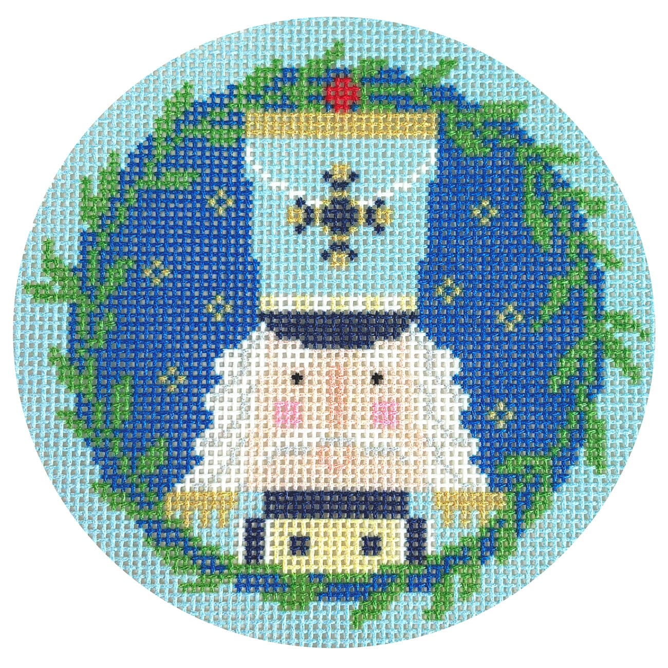 Nutcracker Round Canvas   Otto with Stitch Guide Printed Canvas Needlepoint To Go
