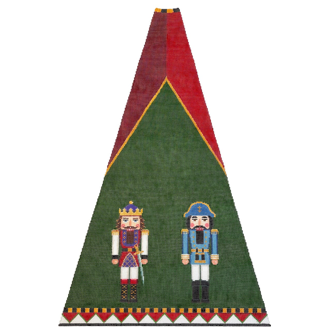 Nutcracker Tree Skirt with Background, Red & Purple King & Admiral Painted Canvas Susan Roberts Needlepoint Designs Inc. - 1