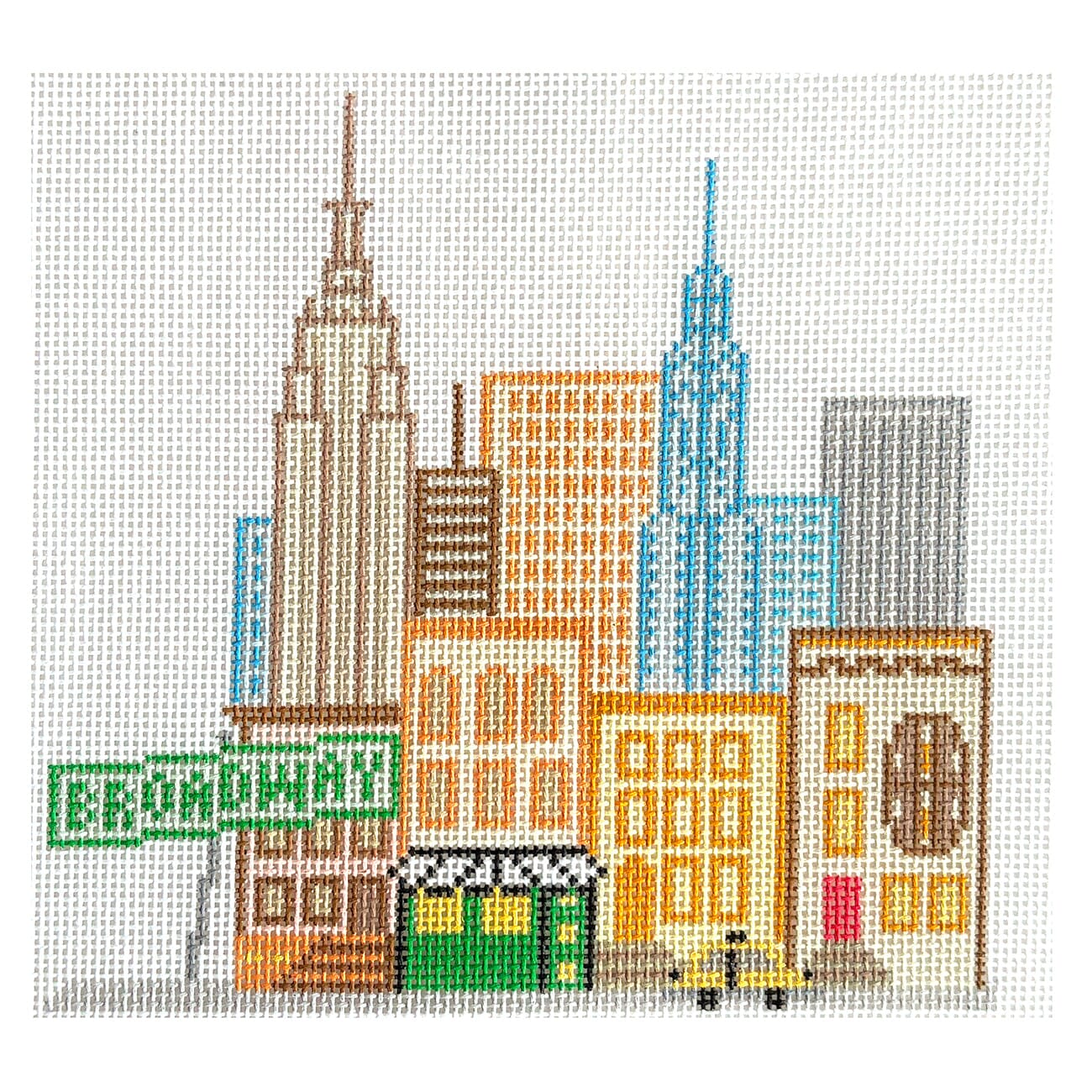 NYC Scene Painted Canvas Walker's Needlepoint - 1